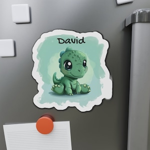 Gepersonaliseerde baby dinosaurus magneet, dinosaurus magneet, dinosaurus minnaar, cadeau voor kind, Jurassic periode, Dino magneet, schattige baby magneet, baby Dino