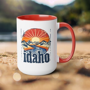 Idaho Mug, Idaho State Gift, Idaho Retro Design, Vintage Design Coffee Mug, Idaho Gift Mug, Housewarming Gift Idaho State, Oldies Colors