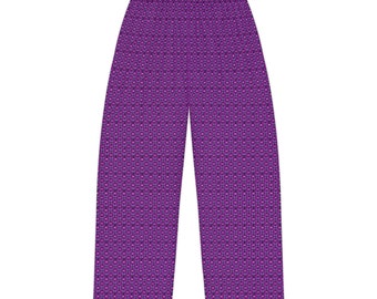 Purple Pattern Pajama Pants: Women's Comfy Lounge Sleepwear