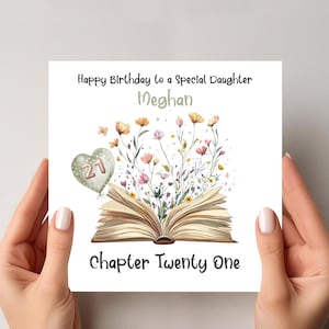 Personalised 21st Birthday Card – Book Lover Gift For Her image 1