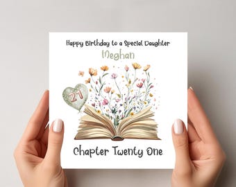 Personalised 21st Birthday Card – Book Lover Gift For Her