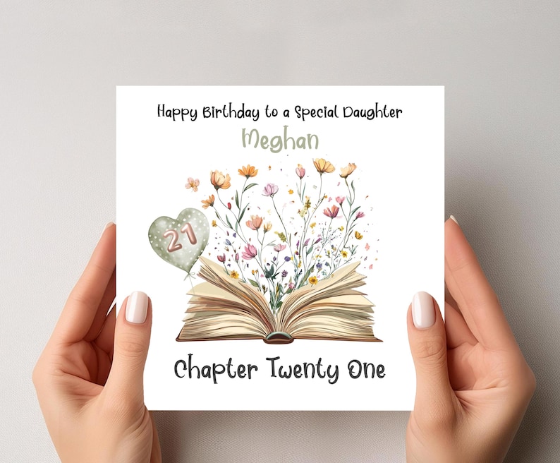 Personalised 21st Birthday Card – Book Lover Gift For Her image 1