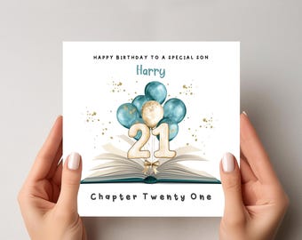 Personalised 21st Birthday Card For Him – Book Lover Design