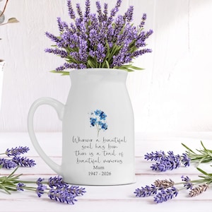 Personalised Memorial Vase - In Loving Memory Sympathy Gift - Bereavement Keepsake - Forget-Me-Not