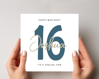 Personalised 16th Birthday Card: Son, Grandson, Nephew