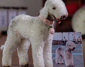 Custom Needle Felted Large Poodle Figurine Portrait,Custom Felt Animals/Pets Portrait,Realistic Large Poodle Replica,Large Poodle Loss Gift