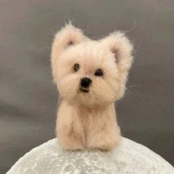 2.5 inches Needle Felted Yorkshire Terrier Figurine,Felt Dog Portrait,Felt Animals,Doll House Dog,Yorkshire Lovers Memorial Loss Gift