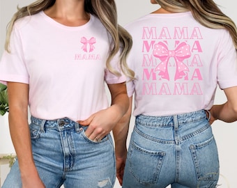 Mama Coquette Shirt, Coquette Bow Shirt, Coquette Varsity Mama Shirt, Pink Coquette Shirt, Mama Shirt, Coquette Shirt, Mother&#39;s Day Gift