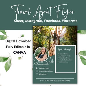 Plantilla de folleto de introducción a agentes de viajes, publicaciones de Instagram y Facebook de agencias de viajes, marketing de agencias de viajes, folleto de neutrales de agentes de viajes