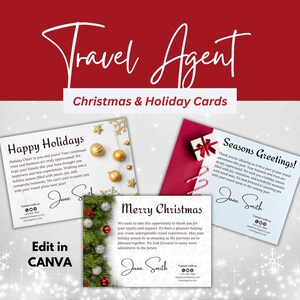 Tarjetas navideñas y de temporada festiva para agentes de viajes, tarjetas de agradecimiento para clientes, postales navideñas para empresas