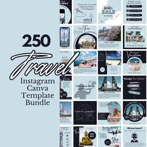 Travel Agent Instagram Posts, Travel Social Media Content for Travel Agency Marketing, Editable Canva Templates, New Instagram Portrait Size