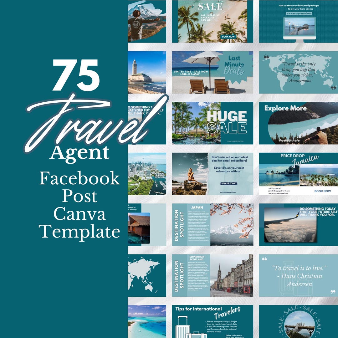 Agent Facebook Post Travel Agent Facebook Posts, Travel Facebook Content, Instant Download ...