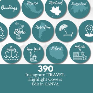 Travel Instagram Highlight Cover, Travel Highlight Cover Bundle, Countries, Cities and General Travel Highlight Covers