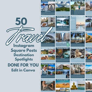 Travel Agent Instagram Post Template, Travel Social Media,  Travel Instagram, Promotional Instagram Travel Posts, Travel Blogger Content