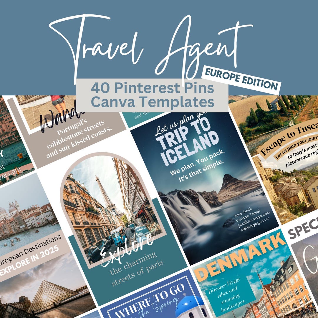 Travel Agent Pinterest Pins, Europe Social Media Content, Travel ...