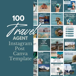 Travel Agent Instagram Template, Travel Social Media Posts, Travel Agency Instagram, Edit in Canva, Travel Promotional, Insta Portrait Size