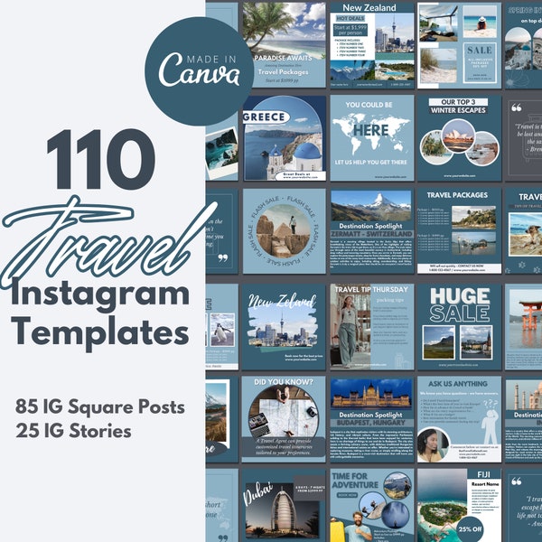 Travel Agent Instagram Social Media Template, Travel Social Media Post, Instagram posts, Travel Template, Travel Agent Instagram Post