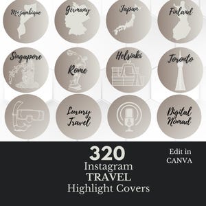 Travel Instagram Highlight Cover, Travel Highlight Cover Bundle, Countries, Cities and General Travel Highlight Covers