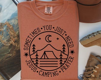 Obóz Jezusa SVG PNG | Projekt koszulki chrześcijańskiej na kemping | Plik Cricut do cięcia Faith Outdoor | Pobieranie cyfrowe