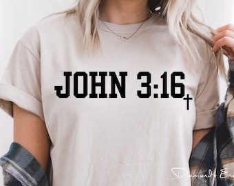 Juan 3:16 SVG PNG / Archivo Cricut de versículos bíblicos / Diseño de camiseta cristiana del Evangelio / Descarga de archivos de corte de las Escrituras