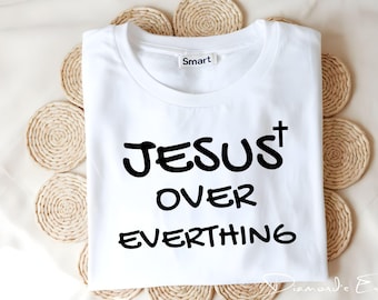 Jesus über alles SVG PNG | Christlicher Glaube Shirt Design | Religiöse Cricut Cut Datei | Digitaler Download