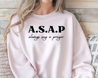 ASAP Always Say a Prayer SVG PNG | Christian Humor Shirt Design | Faith Based Cricut Cut File | Instant Download