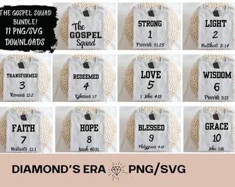 Paquete SVG PNG de Gospel Squad / Diseños de camisetas para grupos de amigos cristianos / Archivos de corte de fe de Cricut / Descarga digital