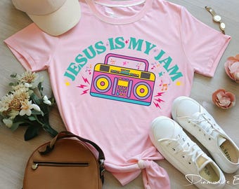Jesus Is My Jam SVG | Funny Christian Shirt Design | Faith PNG Cricut Cut File | Digital Download