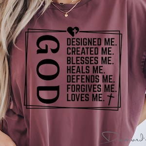 God Created Me SVG PNG: Christian DIY Design (Digital Download)
