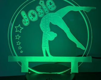 Spersonalizowana wielokolorowa lampa LED | Gimnastyka | Lampka nocna | Prezent | Sensoryczny | Dzieci | Urodziny | Boże Narodzenie | Urodziny | Dziewczynki | Wygięcie do tyłu