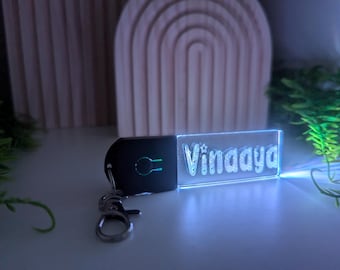 Personalised LED Light Keyring | Party Filler Gift | Teacher Student Favour | Bauble | School Tag | Present | Birthday | Christmas | Friend