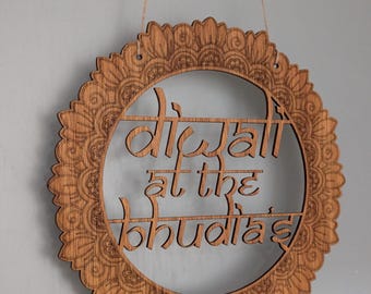 Diwali at the Sign| Gifting | Family | Friends | Decoration | Personalised | New Home | Hanging | Hindu | Wood | Custom