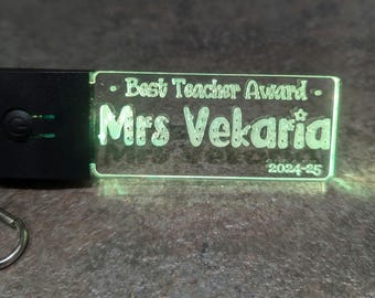 Personalised LED Light Keyring | Party Filler Gift | Teacher Student Favour | Bauble | School Tag | Present | Birthday | Christmas | Friend