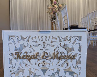 Personalised Wishing Well Card Holder, Wedding Card Post Box, Wedding Money box with Slot