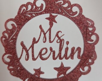 Personalised Glitter Bauble | Teacher Gift | Student Gift | 1st Christmas | Ornament | Tree Decor