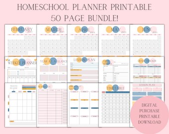 Teacher Planner Printable Bundle, Homeschool Planner High School and College Planner, Teacher Templates, Lesson Plan Template School Planner