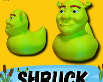 Anatra di gomma Shruck / Anatra orco maledetta / Giocattolo anatra divertente / Regalo meme stampato in 3D / Decorazione per il bagno /