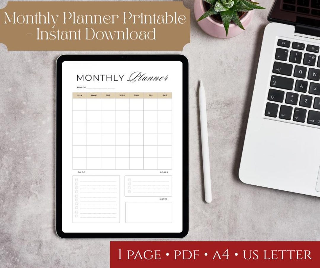 Digital Monthly Planner – Printable PDF & Editable Canva Template - Etsy