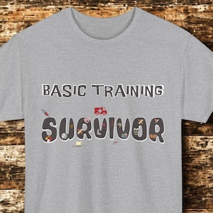 Camiseta de entrenamiento básico del ejército, camiseta de superviviente, camiseta de graduación militar, ropa para hombre, camiseta divertida del ejército, camiseta de soldado, camiseta de entrenamiento en el gimnasio, camiseta de entrenamiento de campo
