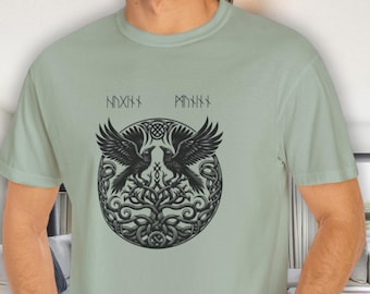 Huginn Muninn Shirt: Norse Raven Viking Runes Comfort Colors Tee