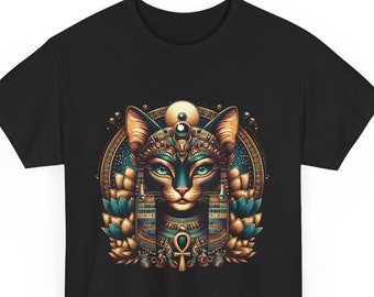 Chemise Bastet lionne déesse T-shirt de l'égypte antique mythologie égyptienne égyptologie souvenir cadeau voyage cadeau T-shirt unisexe en coton épais