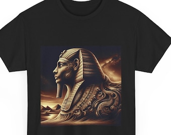 Sphinx Egyptian T-Shirt: Ancient Desert Guardian Art, Pyramid Mythology Graphic