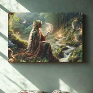 Mother Earth Acrylic Print, Gaia Wall Art, Goddess Art Print, Whimsical Wall Art, Fantasy Wall Decor, Nature Artwork, Mythology Artwork