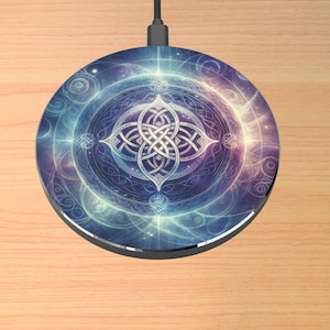 Wireless Charger for Phone, Back To School Gift, 10W Fast Celtic Wireless Charger, Celtic Knot Charging Pad, Mystical Phone Charging Mat