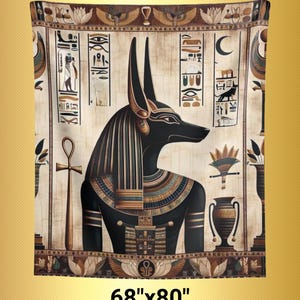 Anubis Wall Tapestry, Egyptian God Tapestry, Egyptian Decor, Ancient Egypt Wall Hanging, Egypt Wall Art, Boho Wall Decor, Cultural Tapestry