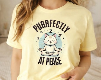 Yoga Cat T-Shirt: Zen Meditation Tee, Mindful Cat Shirt, Funny Yogi Graphic