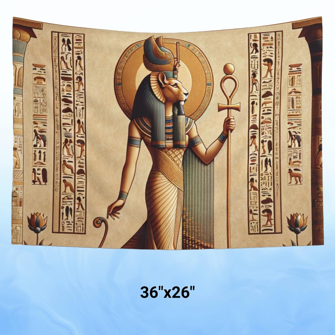 Sekhmet Tapestry: Lioness Goddess Wall Art, Ancient Egyptian Decor ...