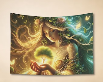 Tapiz de la Diosa Gaia: Arte mural de la Madre Tierra y la Naturaleza