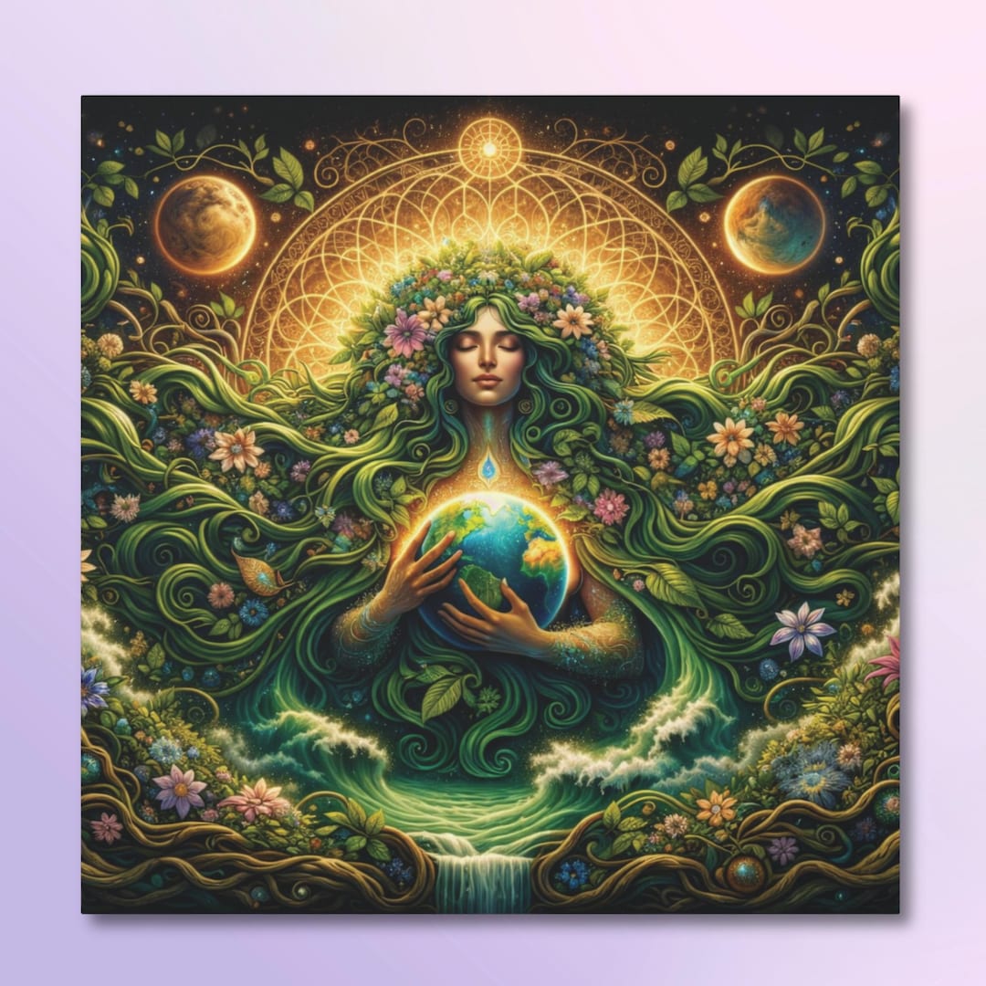 Gaia Canvas: Earth Goddess Wall Art, Divine Feminine Nature Design ...