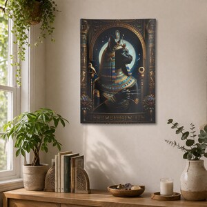 Bastet Tapestry: Egyptian Lioness Goddess Wall Art image 8